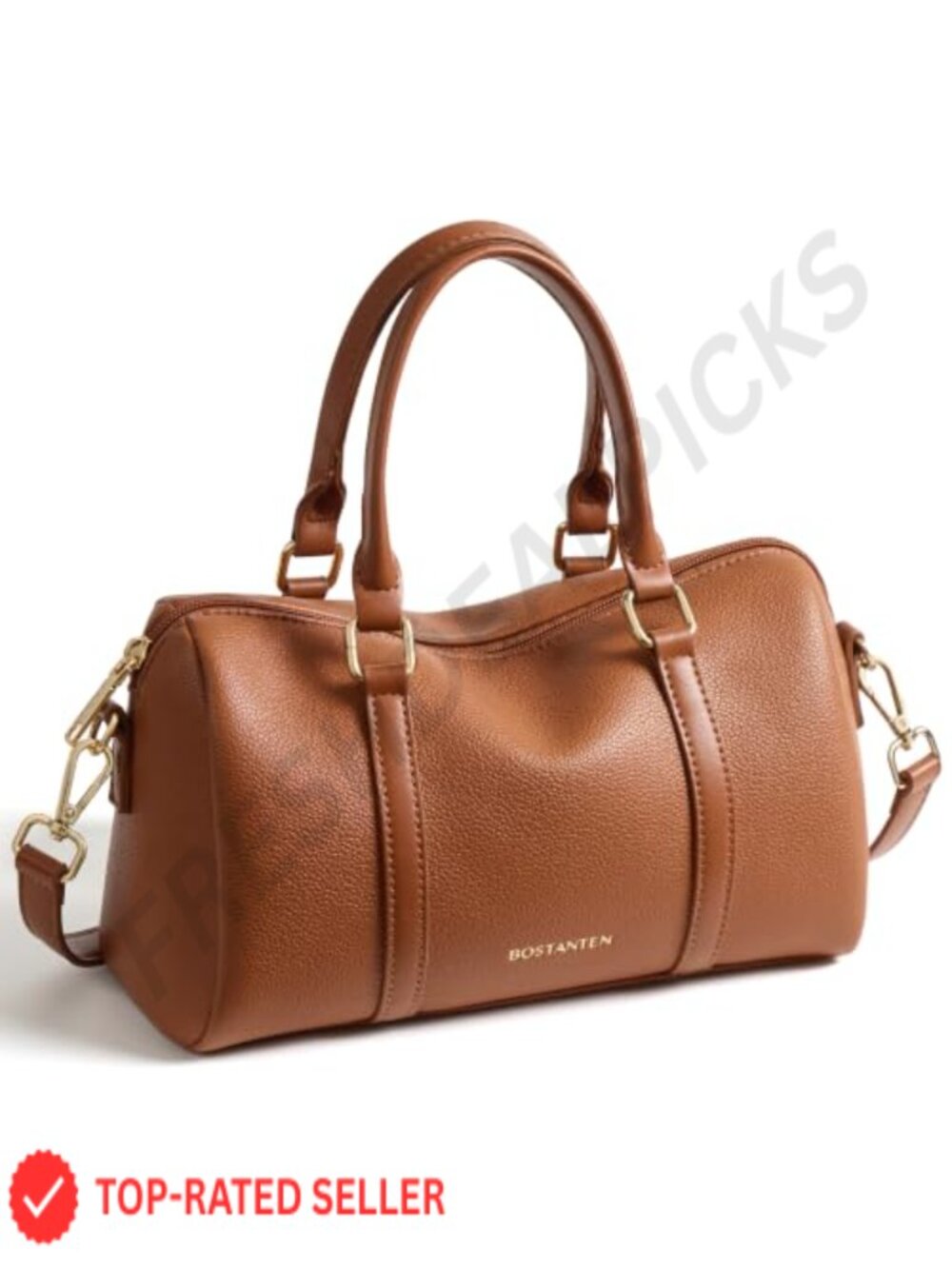 Slouchy Boston Vegan Leather Crossbody Handbag
